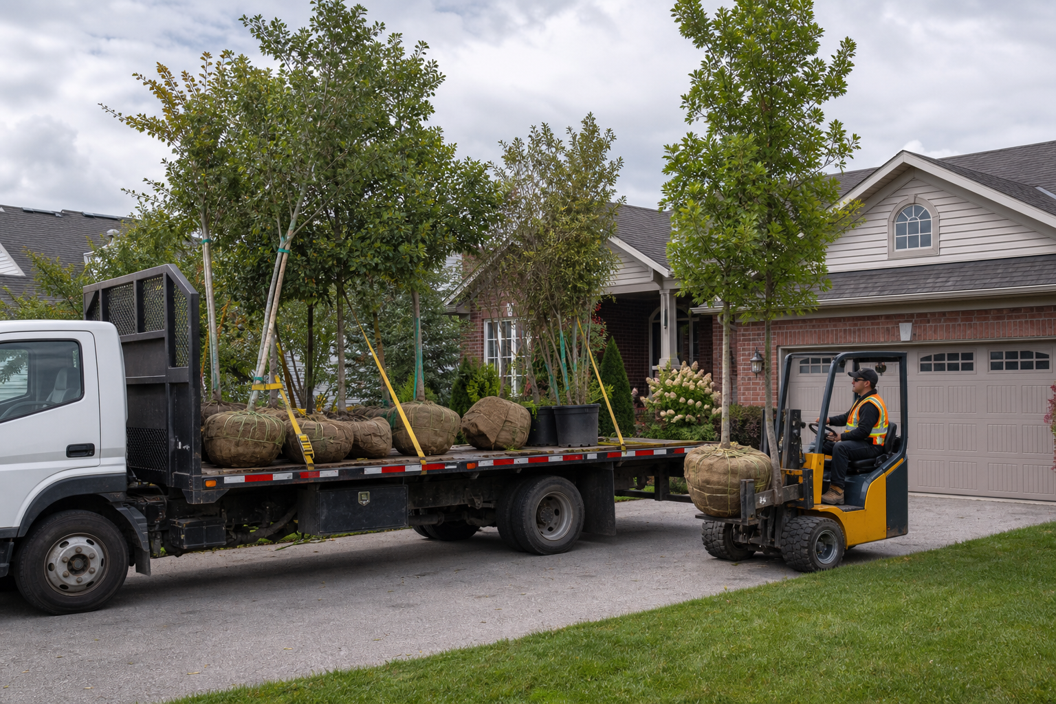 Tree Delivery in a Canadian residential setting